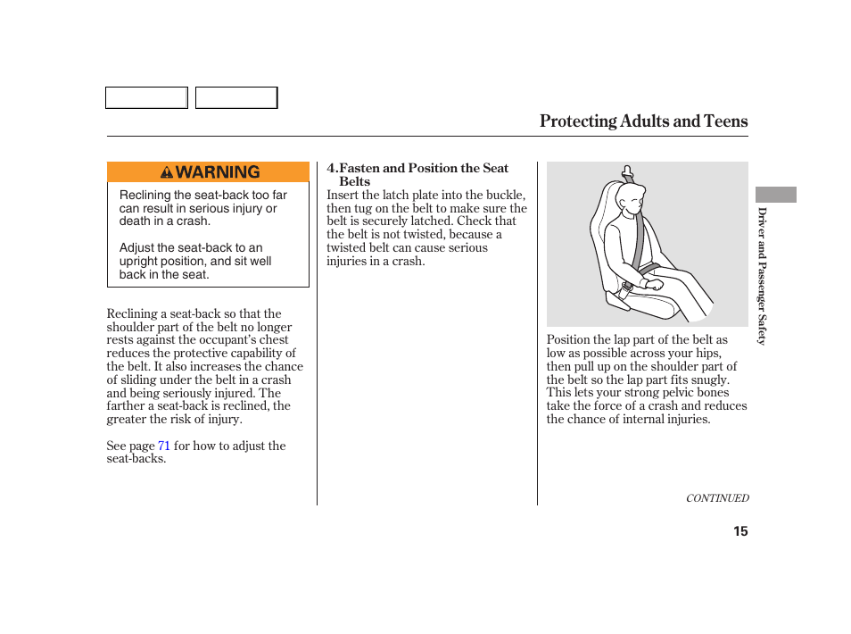 Protecting adults and teens | Acura 2005 RSX - Owner's Manual User Manual | Page 16 / 243