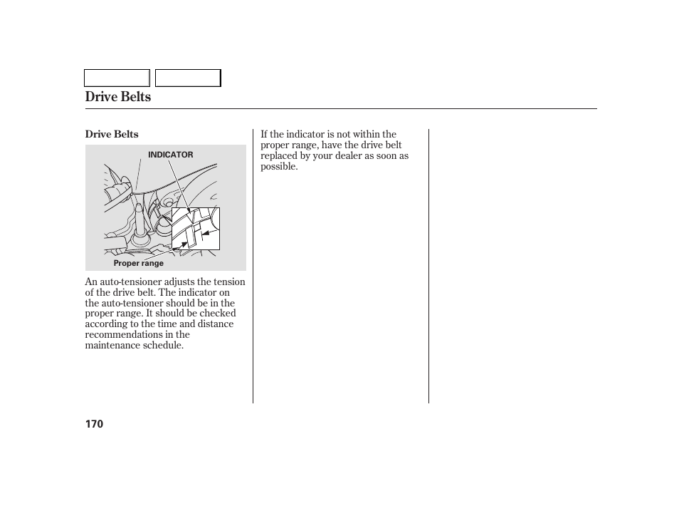 Drive belts | Acura 2005 RSX - Owner's Manual User Manual | Page 171 / 243