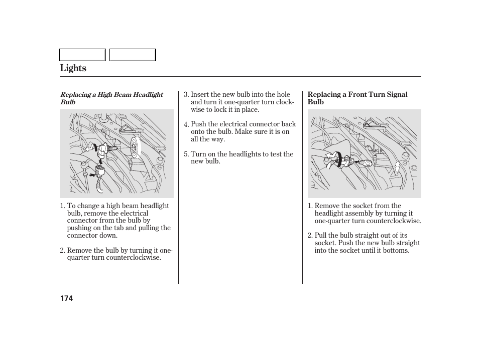 Lights | Acura 2005 RSX - Owner's Manual User Manual | Page 175 / 243