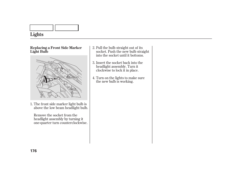 Lights | Acura 2005 RSX - Owner's Manual User Manual | Page 177 / 243