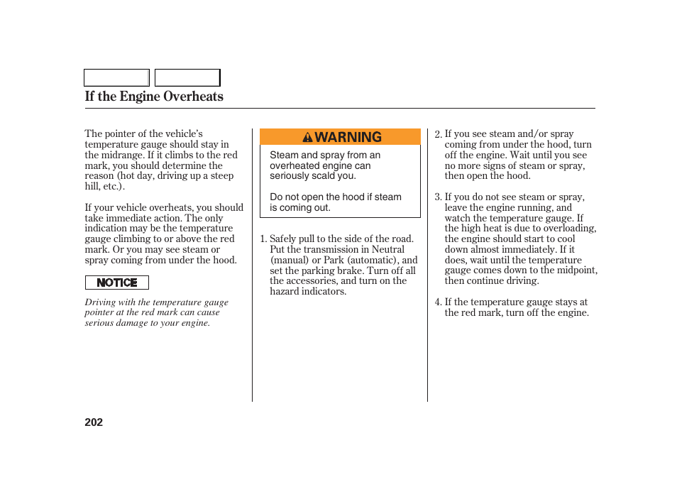 If the engine overheats | Acura 2005 RSX - Owner's Manual User Manual | Page 203 / 243
