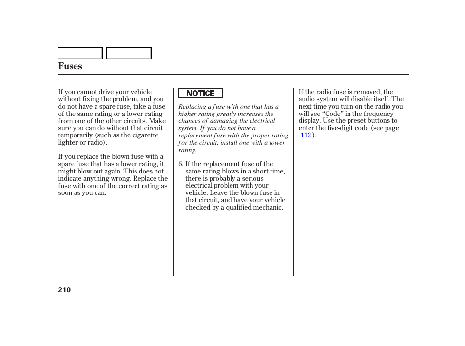 Fuses | Acura 2005 RSX - Owner's Manual User Manual | Page 211 / 243