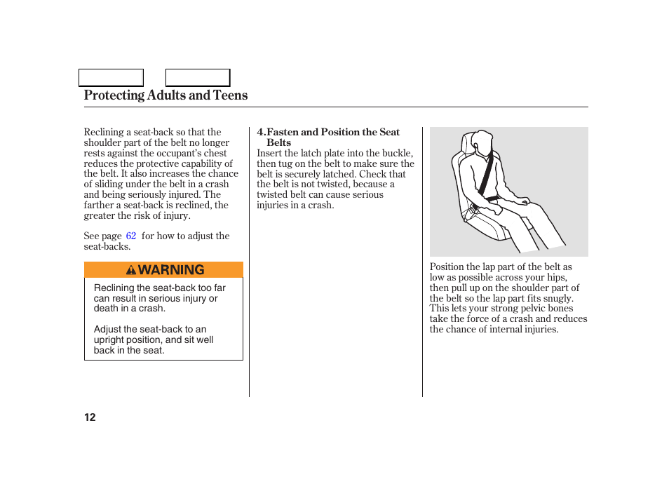Protecting adults and teens | Acura 2005 NSX - Owner's Manual User Manual | Page 14 / 228