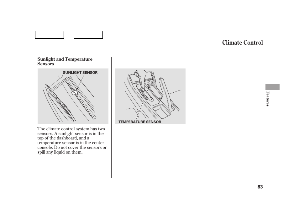Climate control | Acura 2005 NSX - Owner's Manual User Manual | Page 85 / 228