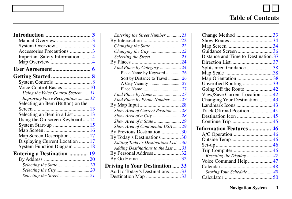 Acura 2004 MDX - Navigation Manual User Manual | 2 pages