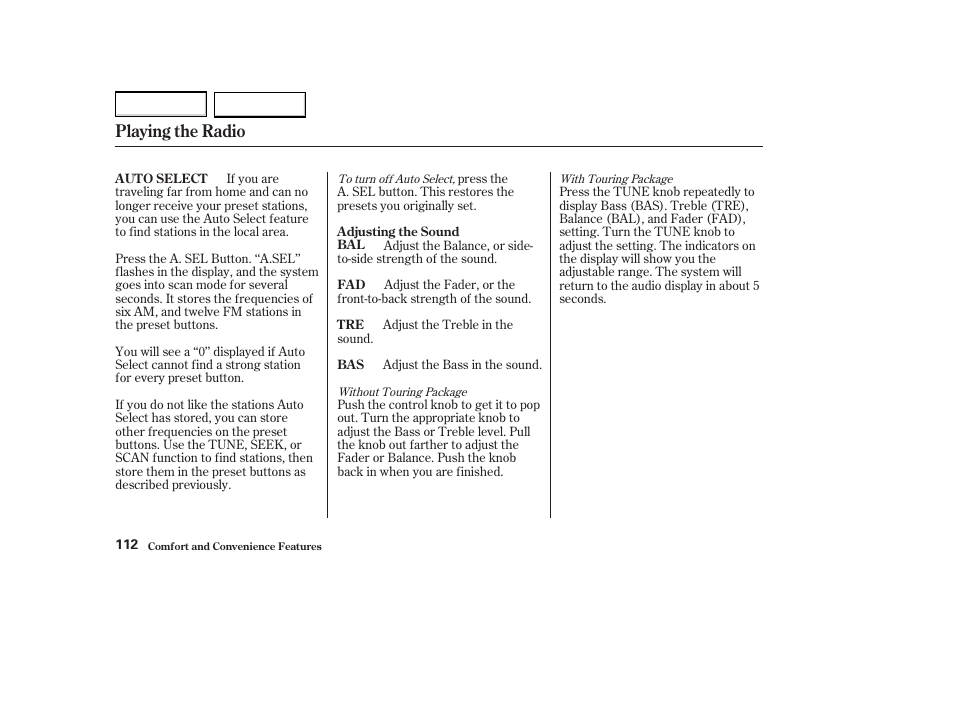 Playing the radio | Acura 2004 MDX - Owner's Manual User Manual | Page 116 / 284