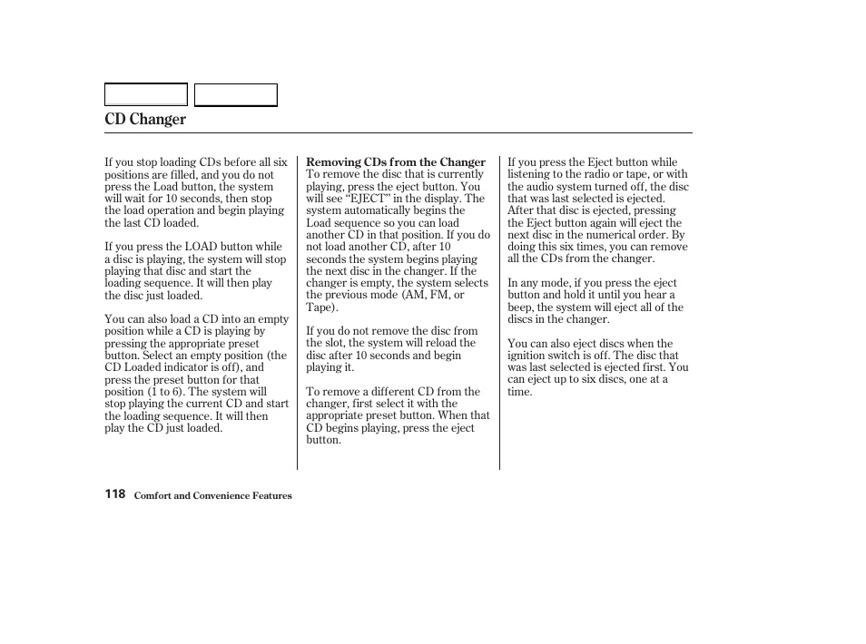 Cd changer | Acura 2004 MDX - Owner's Manual User Manual | Page 122 / 284