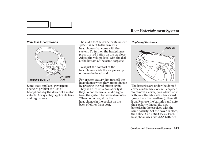 Rear entertainment system | Acura 2004 MDX - Owner's Manual User Manual | Page 145 / 284