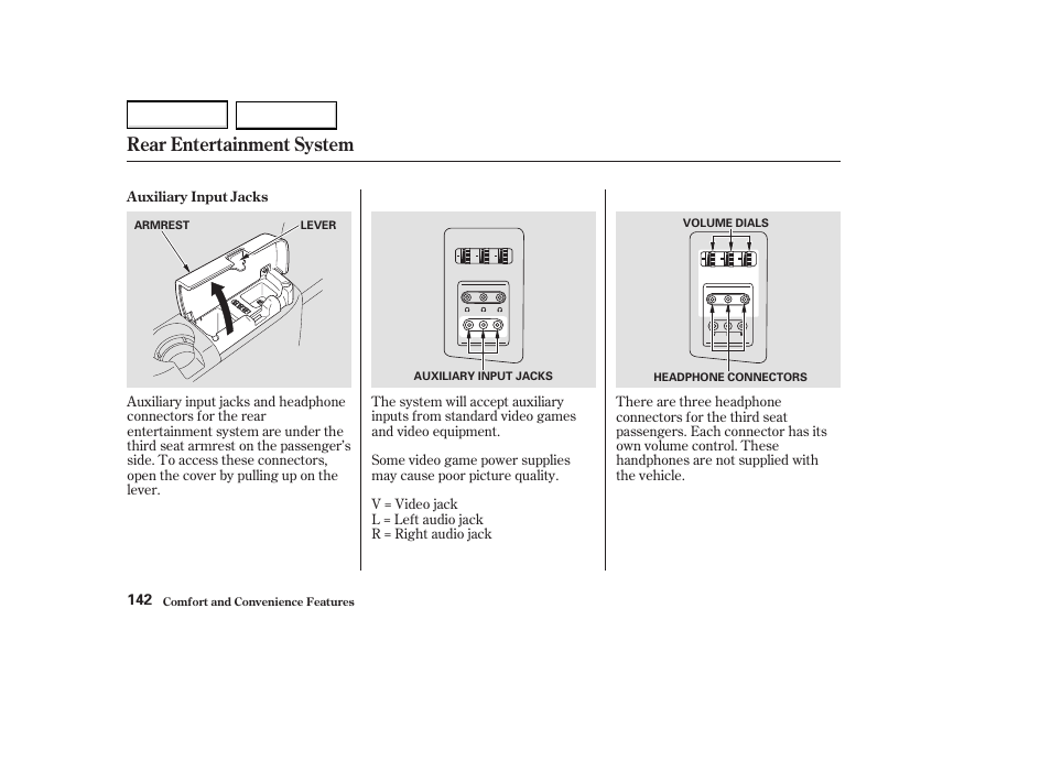 Rear entertainment system | Acura 2004 MDX - Owner's Manual User Manual | Page 146 / 284