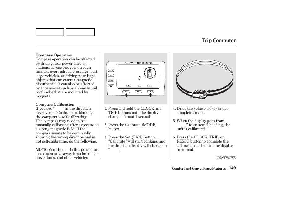 Trip computer | Acura 2004 MDX - Owner's Manual User Manual | Page 153 / 284