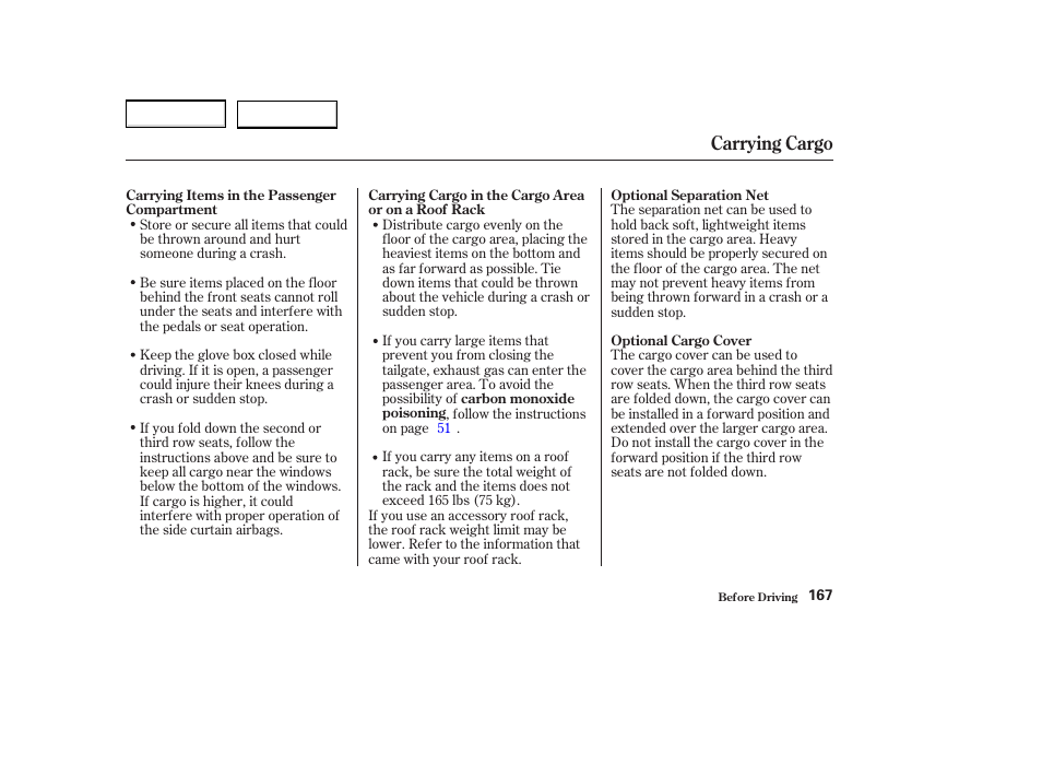 Carrying cargo | Acura 2004 MDX - Owner's Manual User Manual | Page 171 / 284