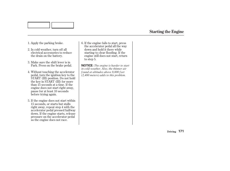 Starting the engine | Acura 2004 MDX - Owner's Manual User Manual | Page 175 / 284