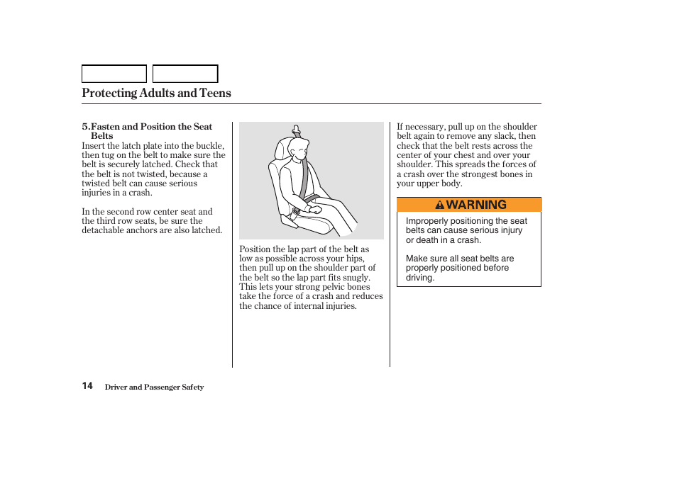 Protecting adults and teens | Acura 2004 MDX - Owner's Manual User Manual | Page 18 / 284