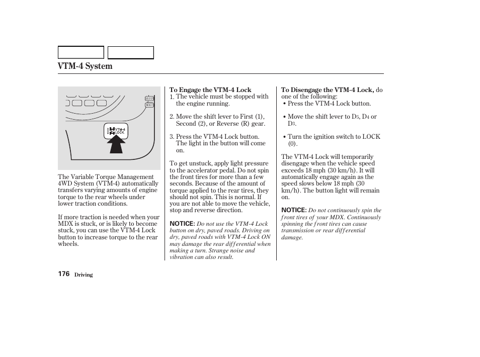 Vtm-4 system | Acura 2004 MDX - Owner's Manual User Manual | Page 180 / 284