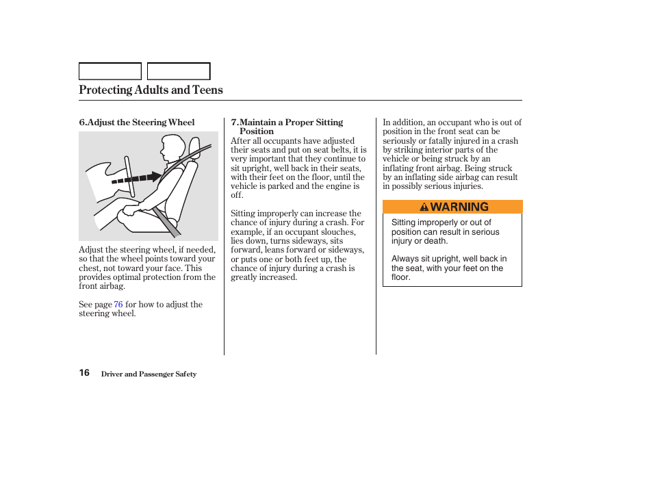 Protecting adults and teens | Acura 2004 MDX - Owner's Manual User Manual | Page 20 / 284