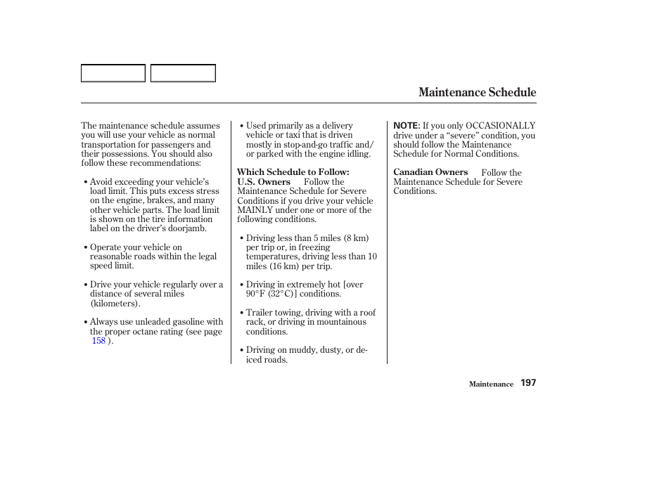 Maintenance schedule | Acura 2004 MDX - Owner's Manual User Manual | Page 201 / 284