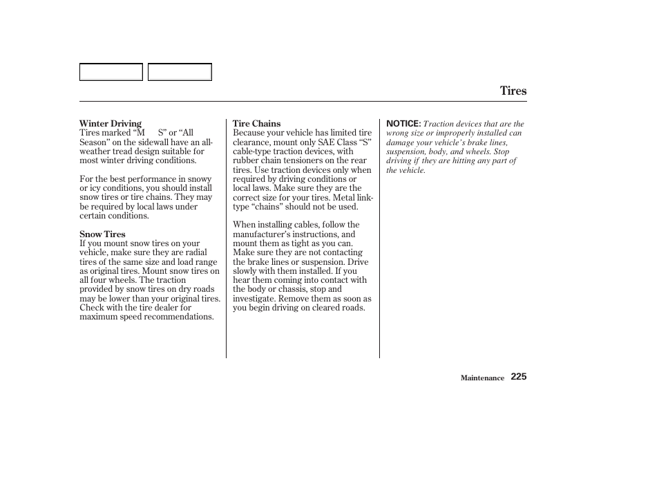 Tires | Acura 2004 MDX - Owner's Manual User Manual | Page 229 / 284