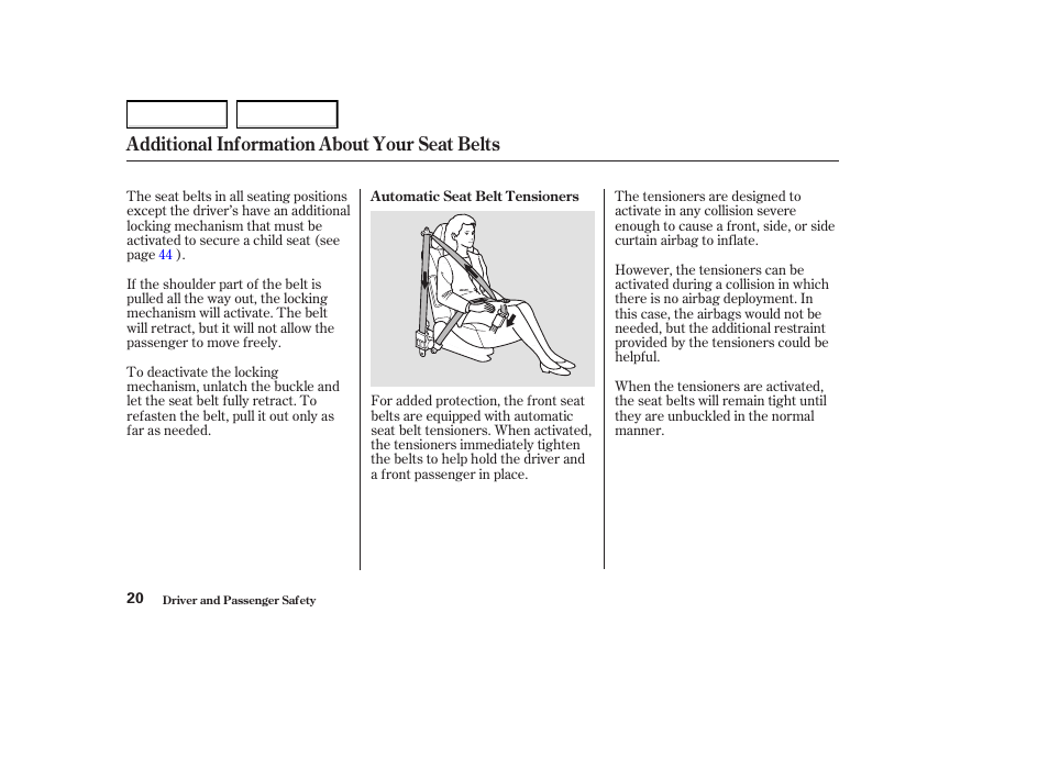 Additional information about your seat belts | Acura 2004 MDX - Owner's Manual User Manual | Page 24 / 284