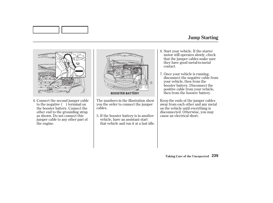 Jump starting | Acura 2004 MDX - Owner's Manual User Manual | Page 243 / 284
