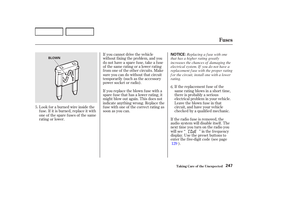 Fuses | Acura 2004 MDX - Owner's Manual User Manual | Page 251 / 284