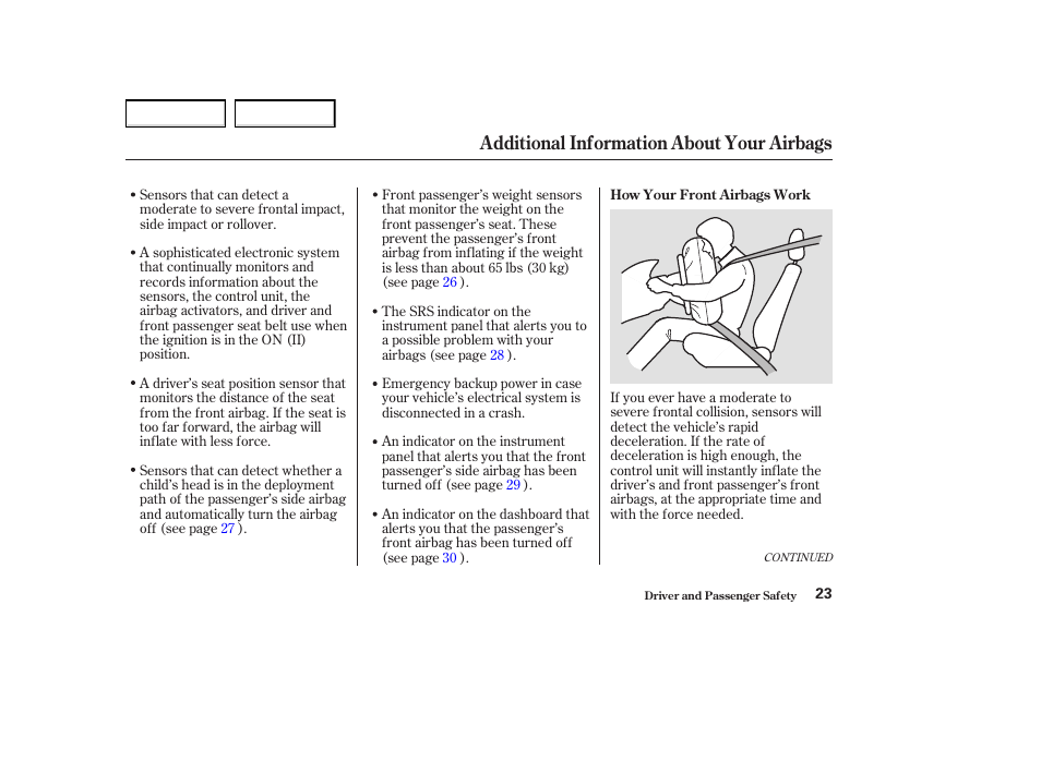 Additional information about your airbags | Acura 2004 MDX - Owner's Manual User Manual | Page 27 / 284