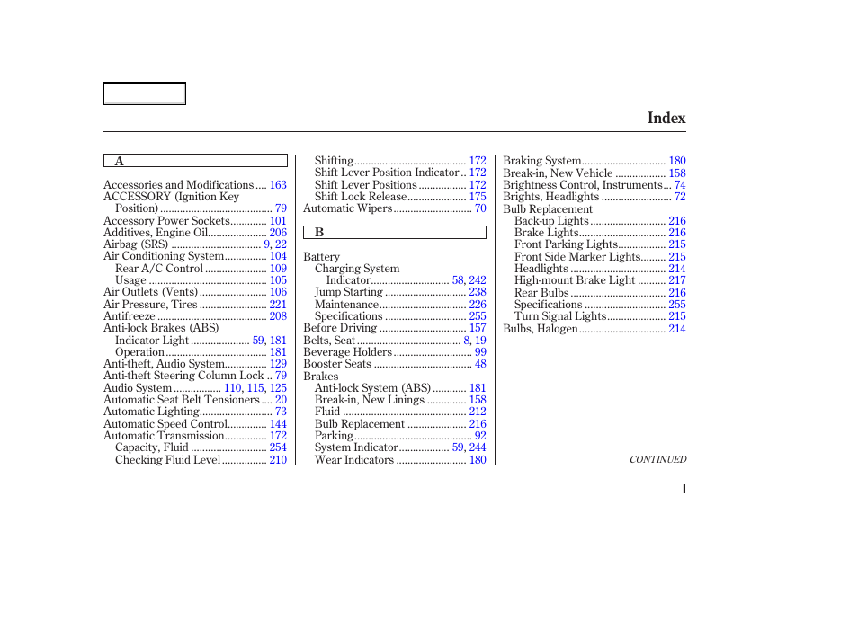 Index | Acura 2004 MDX - Owner's Manual User Manual | Page 275 / 284
