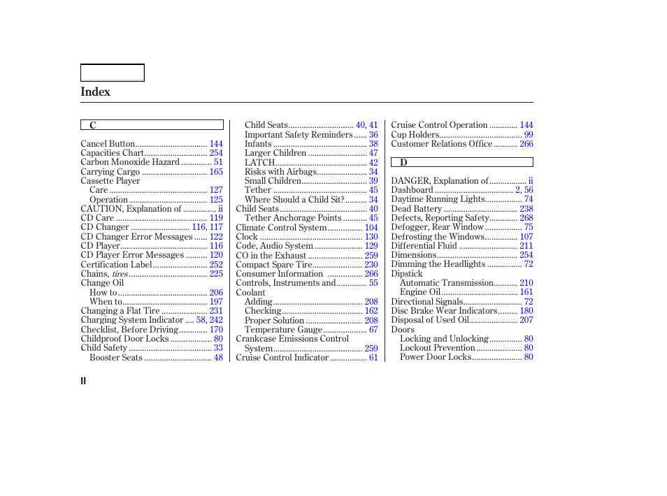 Index | Acura 2004 MDX - Owner's Manual User Manual | Page 276 / 284