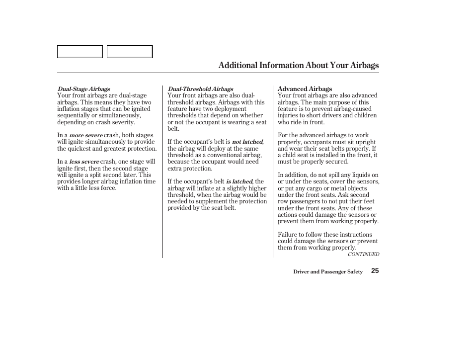 Additional information about your airbags | Acura 2004 MDX - Owner's Manual User Manual | Page 29 / 284