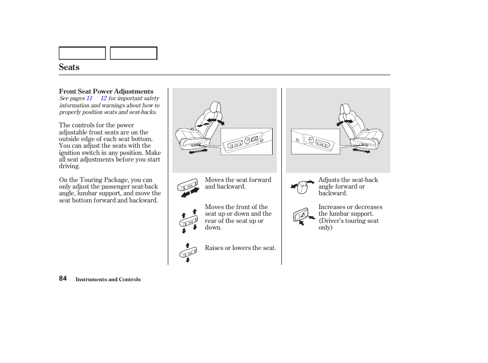 Seats | Acura 2004 MDX - Owner's Manual User Manual | Page 88 / 284