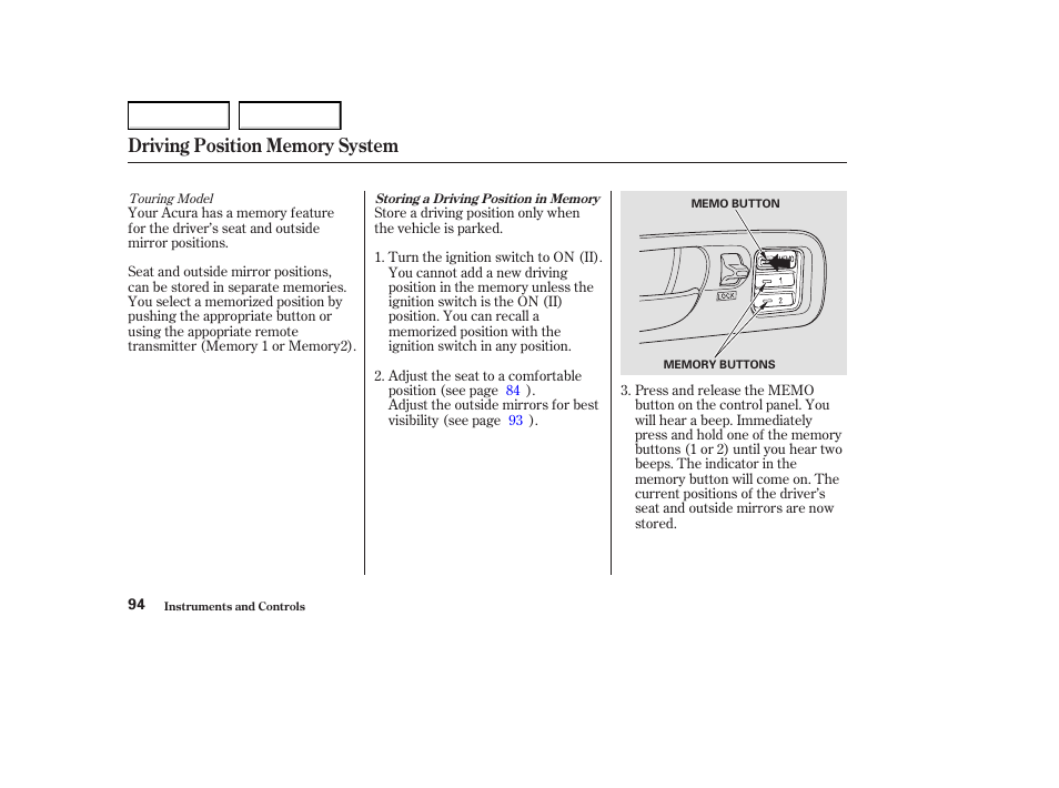 Acura 2004 MDX - Owner's Manual User Manual | Page 98 / 284