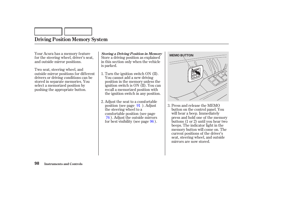 Acura 2004 RL - Owner's Manual User Manual | Page 101 / 370