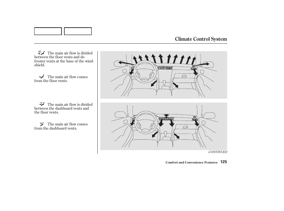 Climate control system | Acura 2004 RL - Owner's Manual User Manual | Page 128 / 370