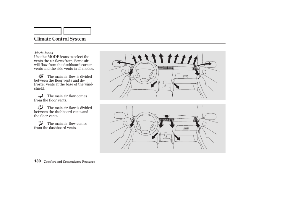 Climate control system | Acura 2004 RL - Owner's Manual User Manual | Page 133 / 370