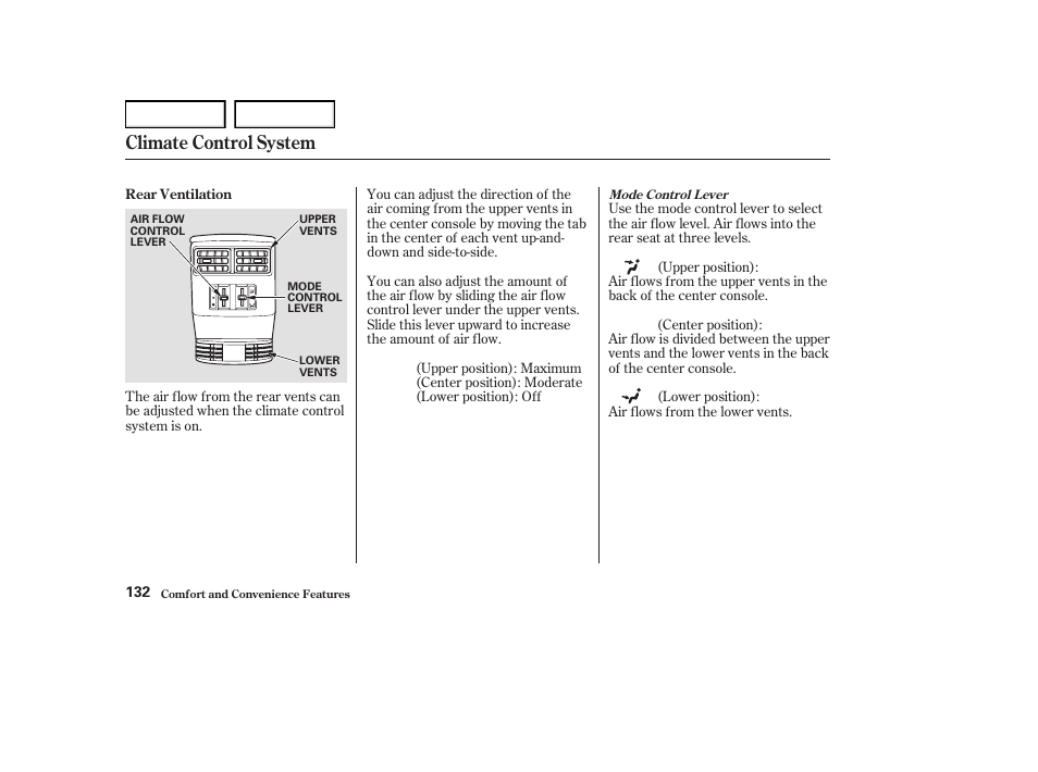 Climate control system | Acura 2004 RL - Owner's Manual User Manual | Page 135 / 370