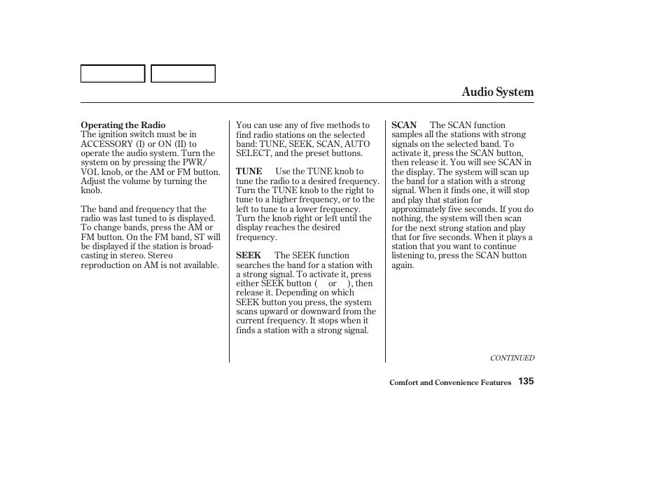 Audio system | Acura 2004 RL - Owner's Manual User Manual | Page 138 / 370