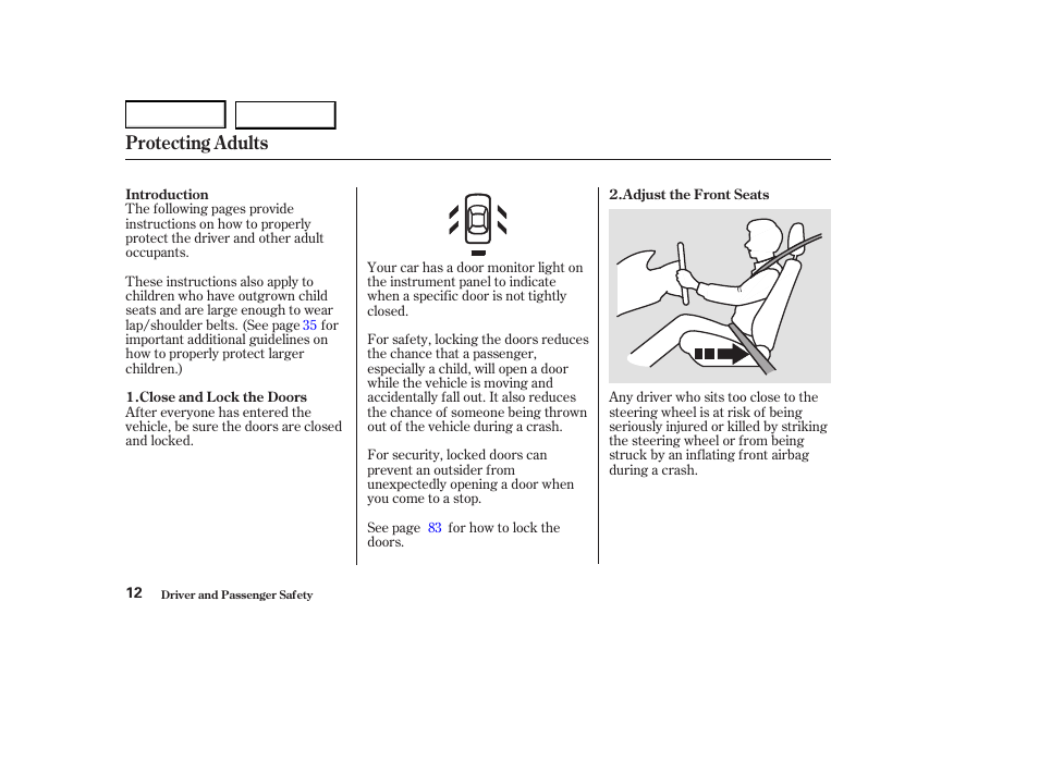 Protecting adults | Acura 2004 RL - Owner's Manual User Manual | Page 15 / 370