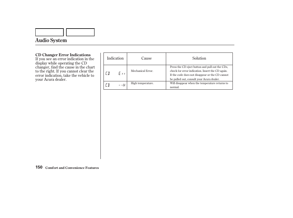 Audio system | Acura 2004 RL - Owner's Manual User Manual | Page 153 / 370