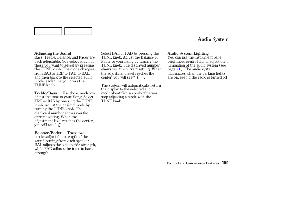 Audio system | Acura 2004 RL - Owner's Manual User Manual | Page 158 / 370