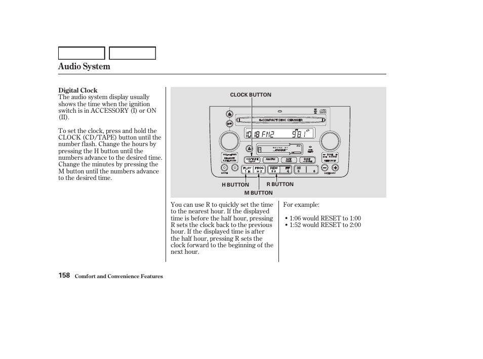 Audio system | Acura 2004 RL - Owner's Manual User Manual | Page 161 / 370