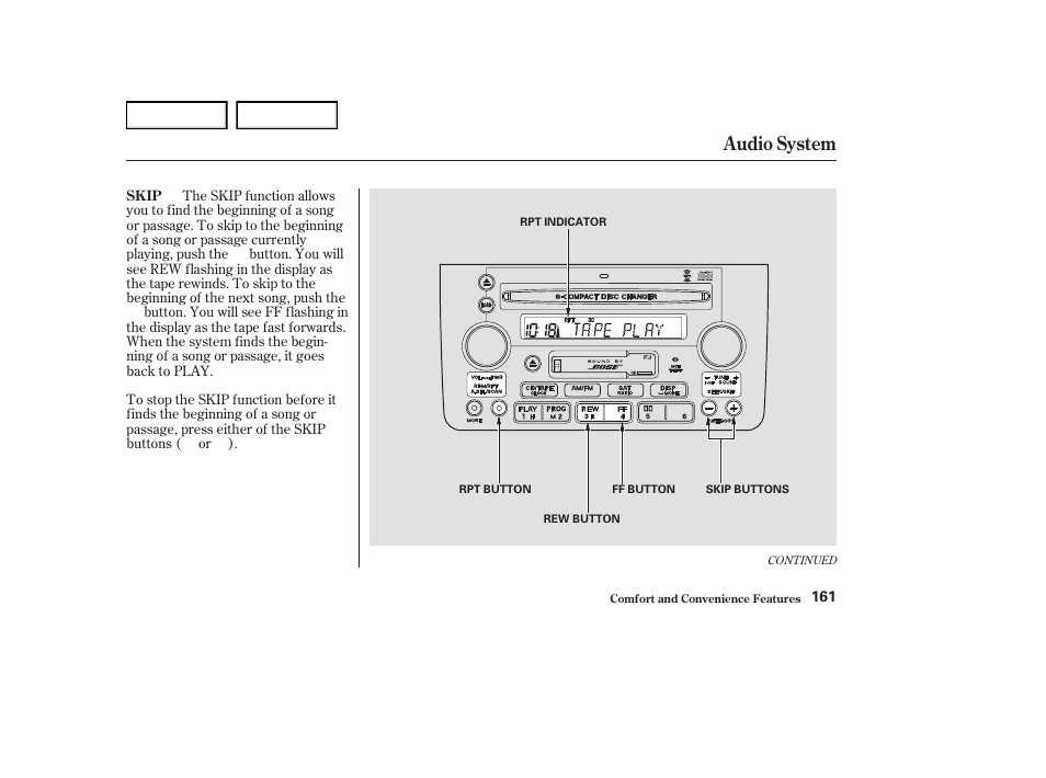 Audio system | Acura 2004 RL - Owner's Manual User Manual | Page 164 / 370