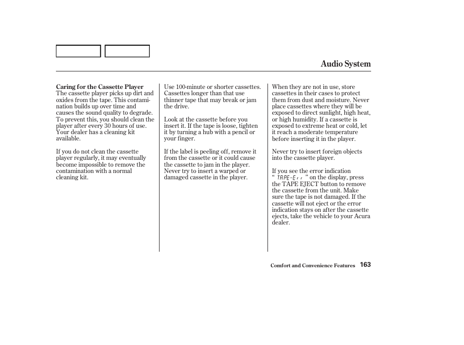 Audio system | Acura 2004 RL - Owner's Manual User Manual | Page 166 / 370