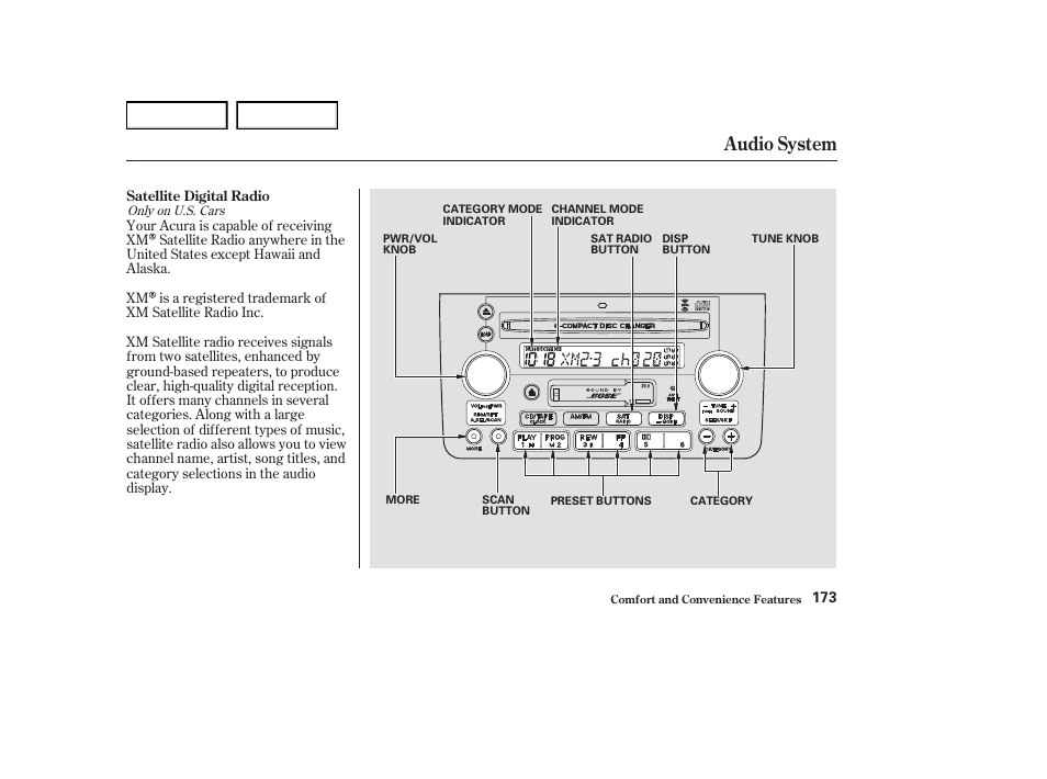 Audio system | Acura 2004 RL - Owner's Manual User Manual | Page 176 / 370