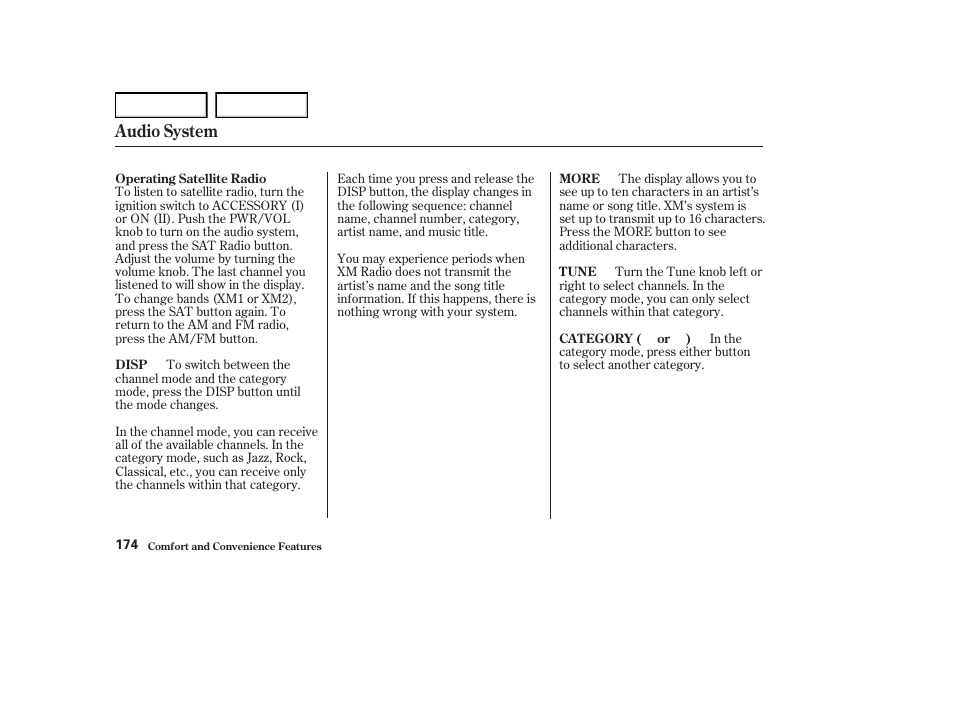 Audio system | Acura 2004 RL - Owner's Manual User Manual | Page 177 / 370