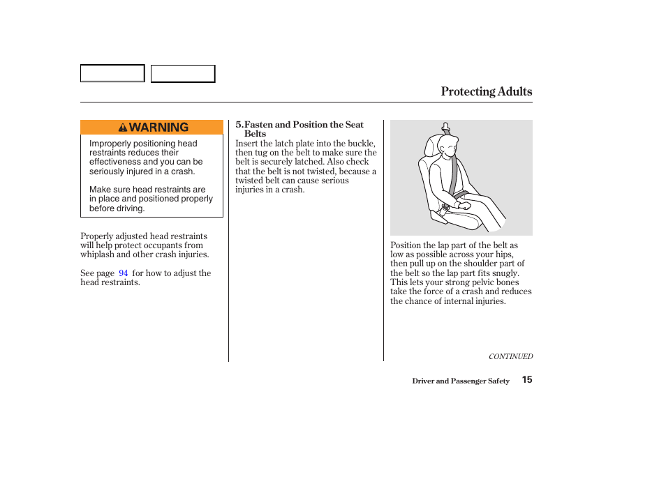 Protecting adults | Acura 2004 RL - Owner's Manual User Manual | Page 18 / 370