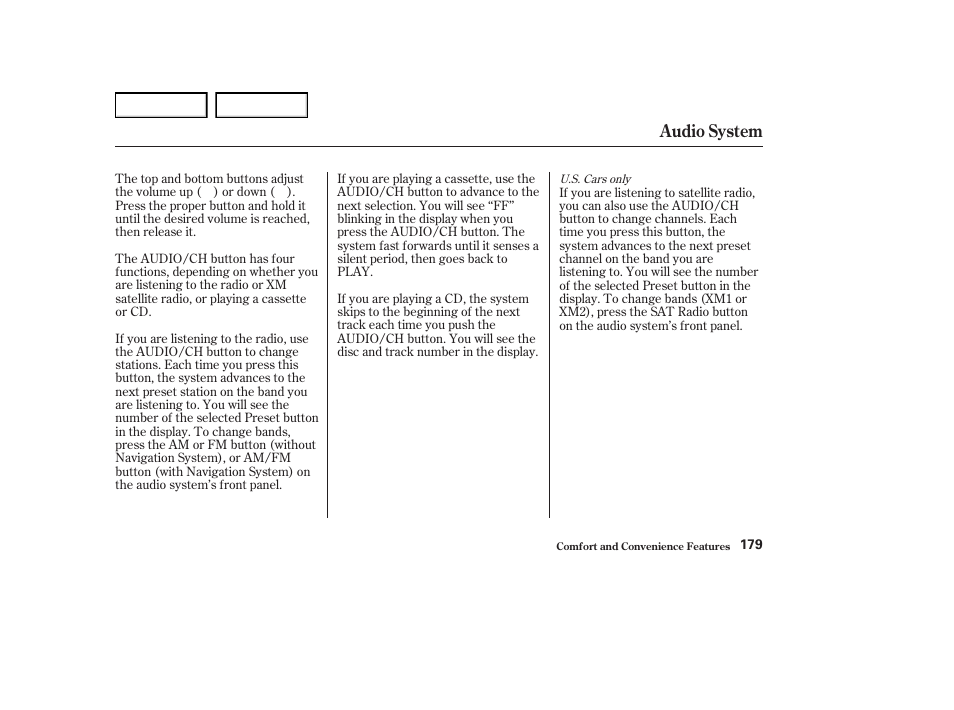 Audio system | Acura 2004 RL - Owner's Manual User Manual | Page 182 / 370