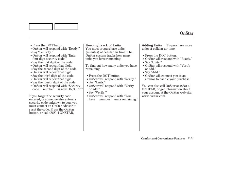 Onstar | Acura 2004 RL - Owner's Manual User Manual | Page 202 / 370