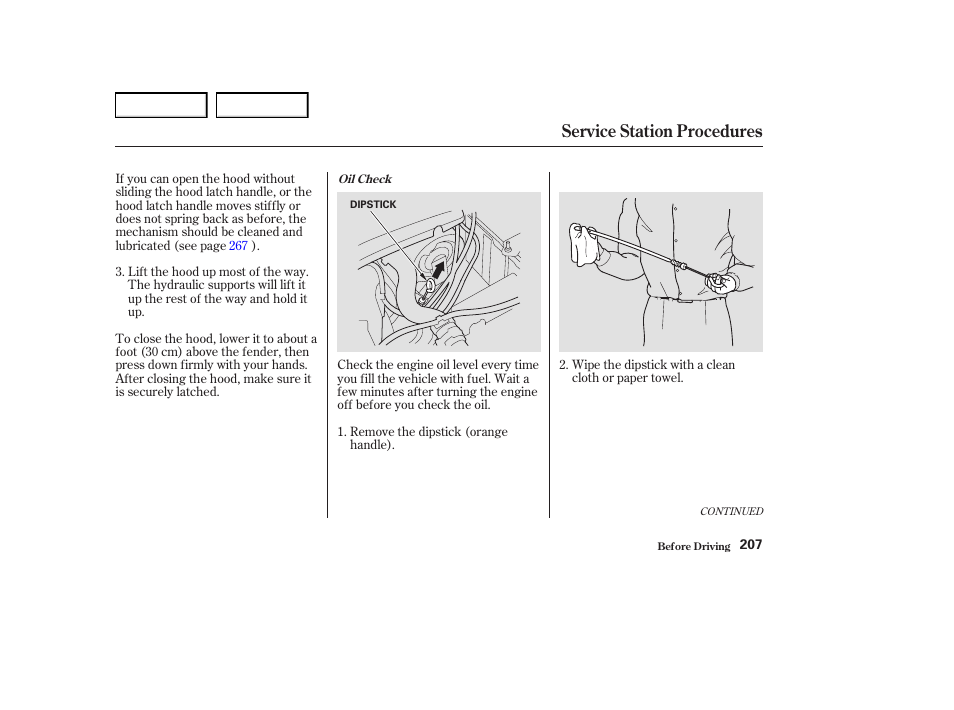 Service station procedures | Acura 2004 RL - Owner's Manual User Manual | Page 210 / 370