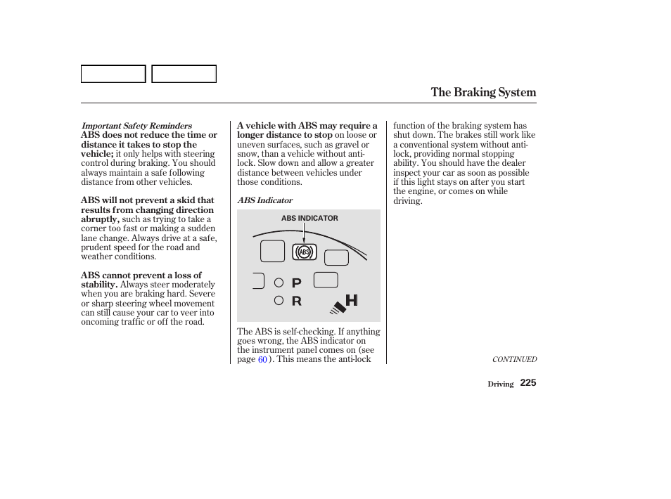 The braking system | Acura 2004 RL - Owner's Manual User Manual | Page 228 / 370