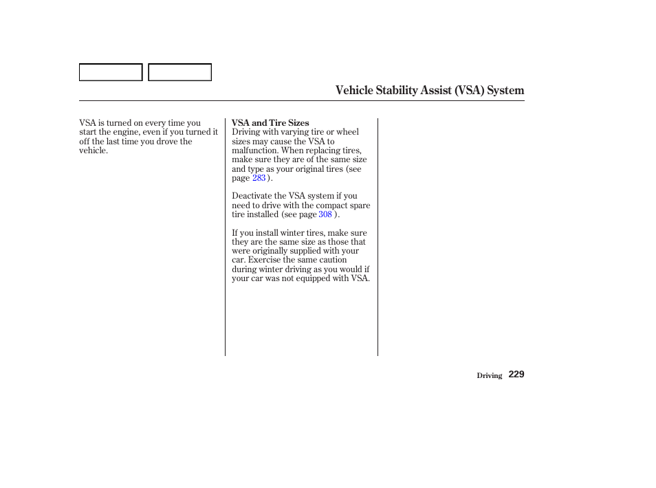 Vehicle stability assist (vsa) system | Acura 2004 RL - Owner's Manual User Manual | Page 232 / 370