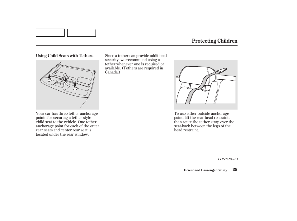 Protecting children | Acura 2004 RL - Owner's Manual User Manual | Page 42 / 370